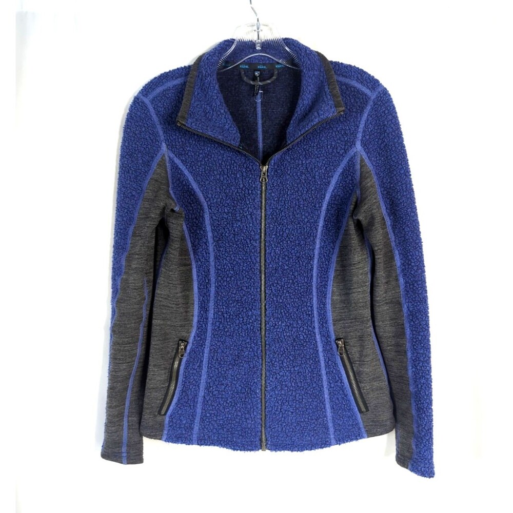 KUHL Purple Gray Wool Full Zip Sherpa Fleece Jacket Women Size Small 4 6